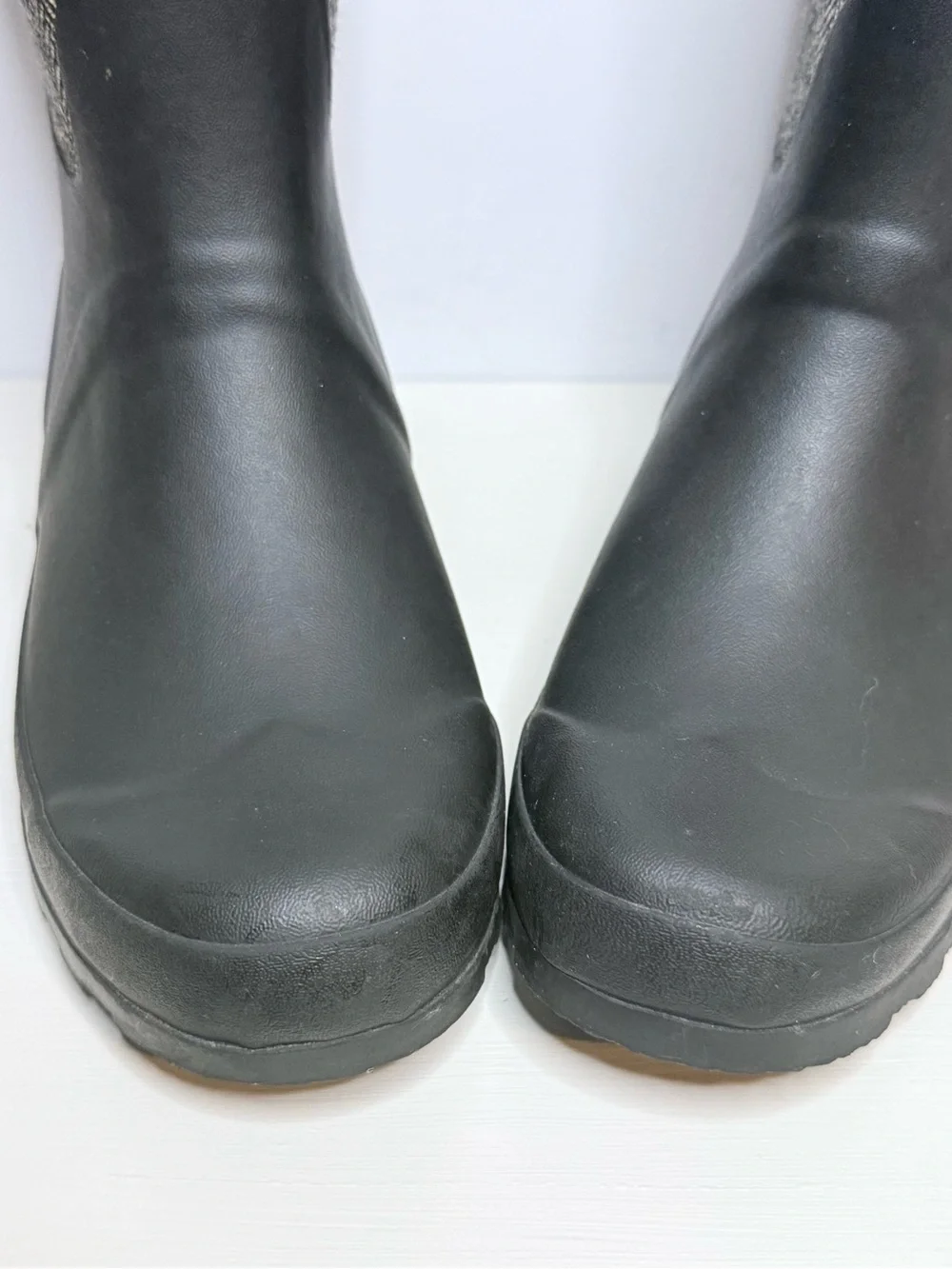 Chooka Waterproof Herringbone Rain Boots Black Buckle Size 6